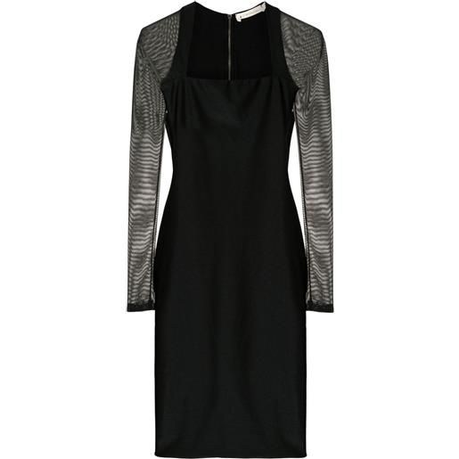 Lethicia Bronstein abito brigitte midi con scollo squadrato - nero