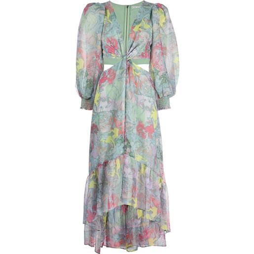 alice + olivia abito lungo katia alice+olivia x lola schnable - verde