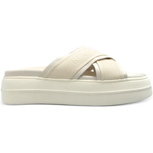 Hogan sandali slides in pelle - b013 beige