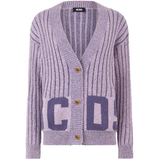 GCDS cardigan con logo - viola