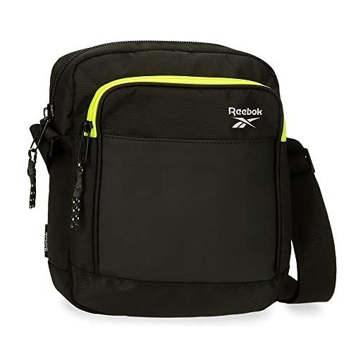 Reebok hamilton borsa a tracolla grande nera 17x22x8 cm poliestere