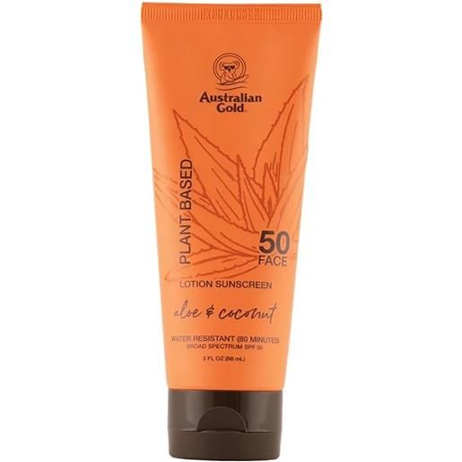 Australian gold lotion sunscreen plant based face aloe & coconut spf 50 88ml