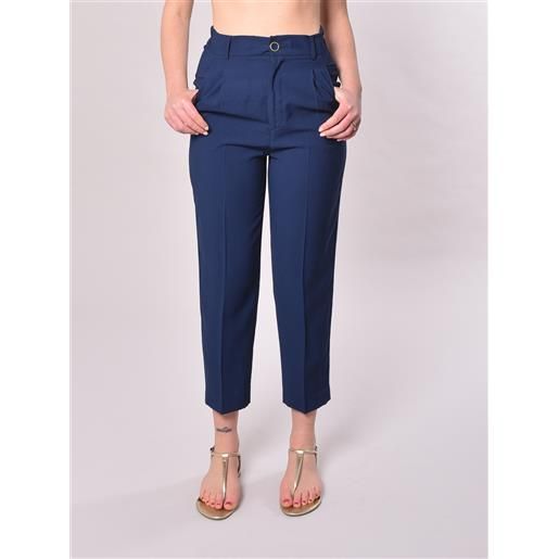 PETER HADLEY WOMAN pantalone con pence blu