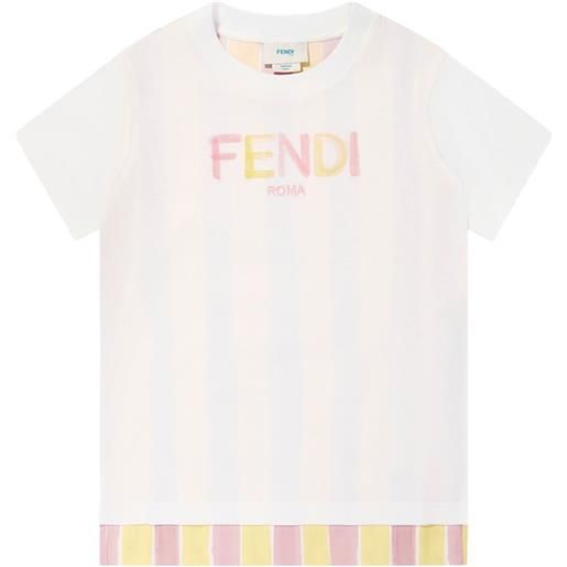 Fendi Kids t-shirt in cotone con stampa - bianco