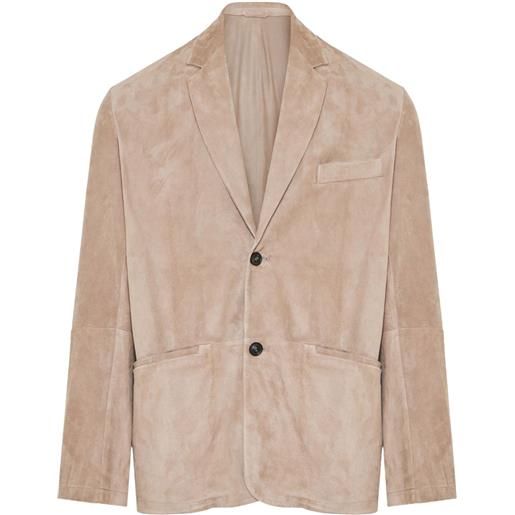 Emporio Armani blazer in pelle scamosciata - toni neutri