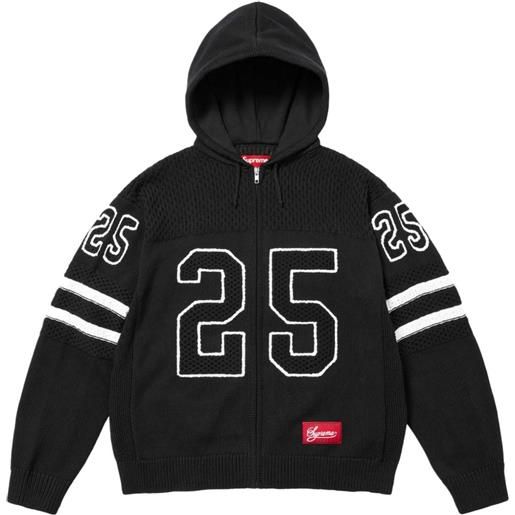 Supreme felpa con zip e cappuccio sport "ss 25 - black" - nero