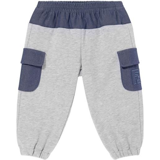 Fendi Kids pantaloni sportivi bicolore - grigio