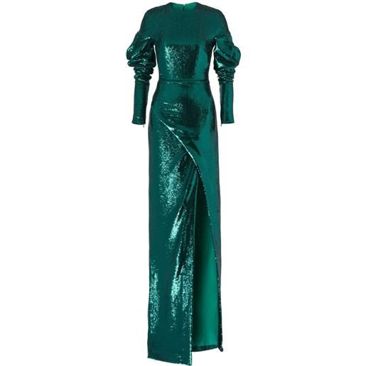 Genny abito lungo con paillettes - verde