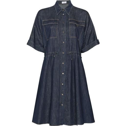 Brunello Cucinelli chemisier midi denim - blu