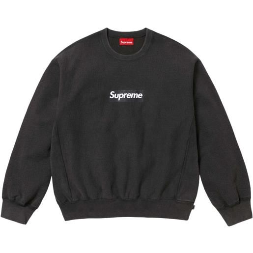 Supreme felpa con logo effetto schiarito "ss 25 - black" - nero