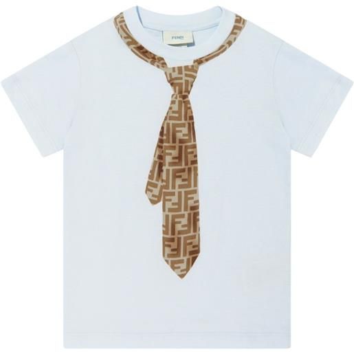 Fendi Kids t-shirt con effetto trompe-l'oeil - blu