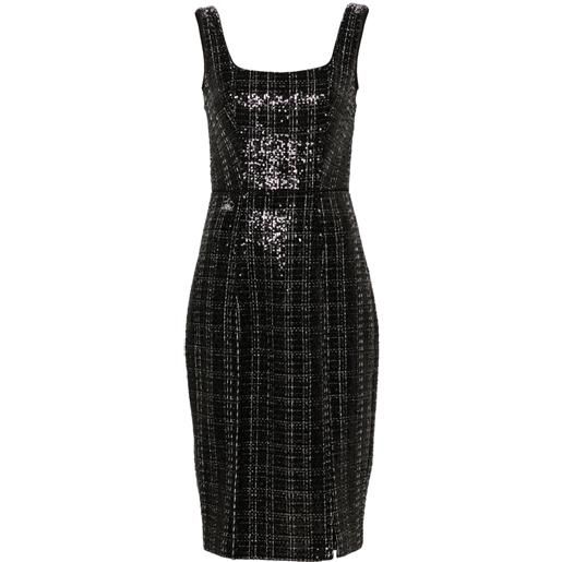 Genny abito midi con paillettes - nero