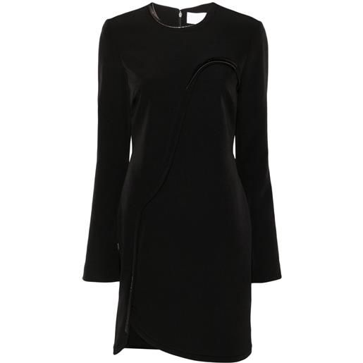 Genny abito corto con dettaglio 3d - nero