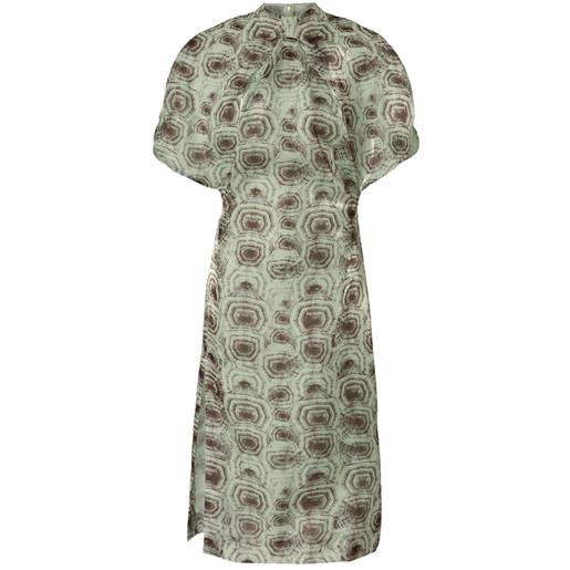 Genny abito midi con stampa - verde