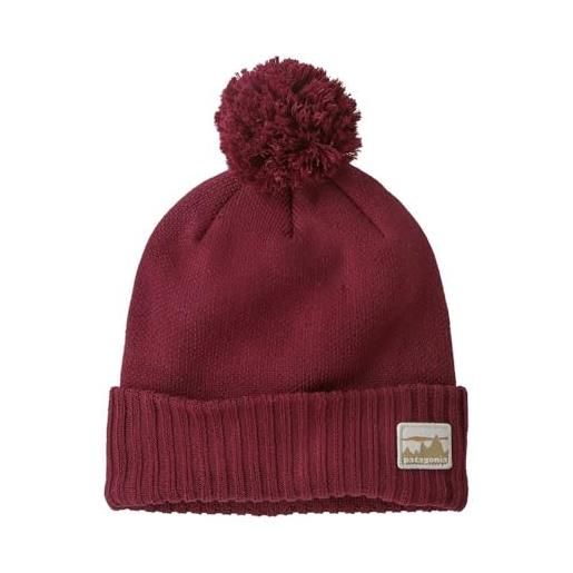 Patagonia powder town berretto beanie hat, '73 skyline: carmine red, taglia unica unisex-adulto
