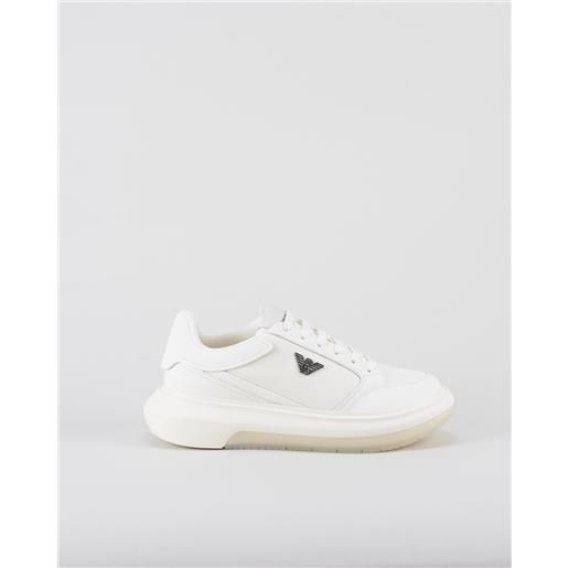 EMPORIO ARMANI sneakers bianco in saffiano