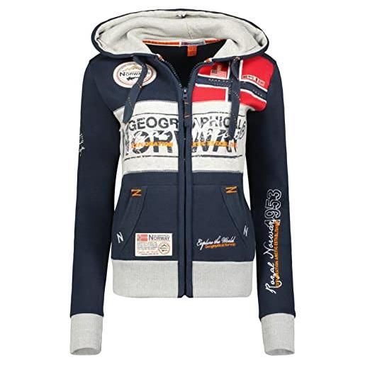 Geographical Norway flyer lady - felpa donna zip hoodie tasche - pile donna maglione manica lunga giacca cappuccio - abito ideale primavera estate autunno inverno stagione (grigio chiaro l)