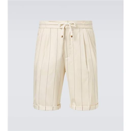 Brunello Cucinelli bermuda in lana e cotone a righe