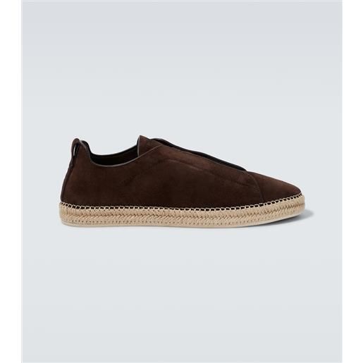 Zegna espadrillas triple stitch in suede