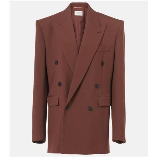 Saint Laurent blazer doppiopetto in gabardine di lana