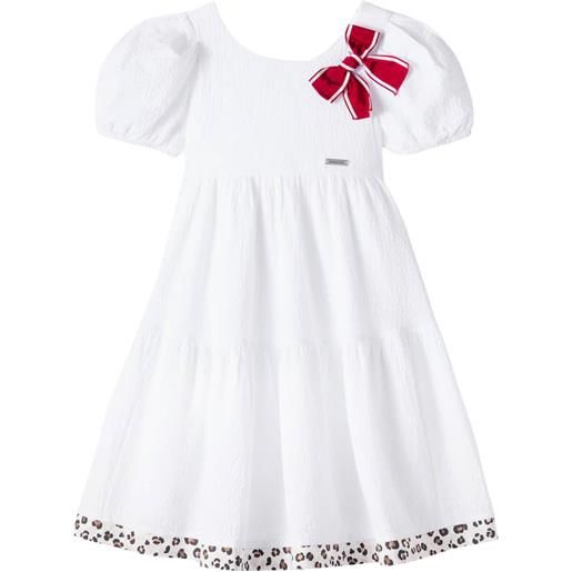 Monnalisa abito in cotone con fiocco