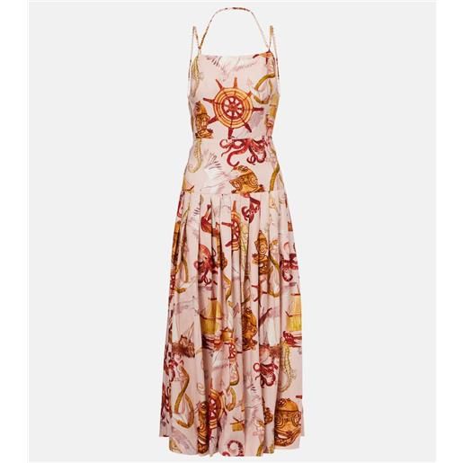 Farm Rio abito midi nautical wonder in misto lino