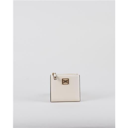 ELISABETTA FRANCHI portafoglio burro con zip e placca logo