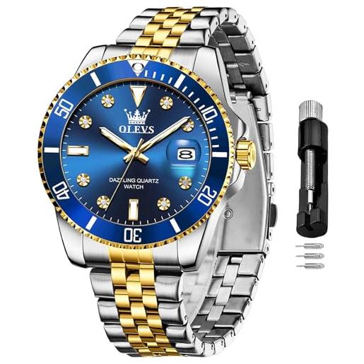 OLEVS Orologio Uomo Acciaio Inox Cronografo Multifunzione Al Quarzo - Impermeabile E Luminoso, Lusso - 4