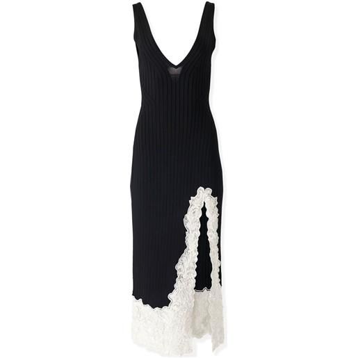 Carolina Herrera abito midi con dettagli in pizzo - nero