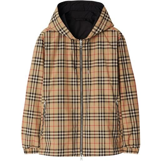 Burberry giacca reversibile con motivo check - marrone