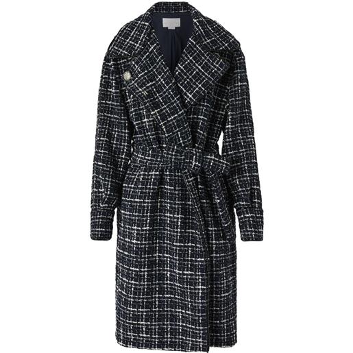 Genny cappotto doppiopetto in tweed - nero