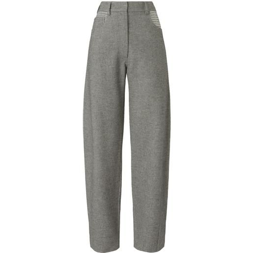 Genny pantaloni affusolati con decorazione - grigio