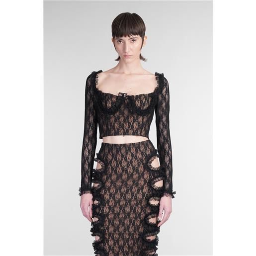 Self Portrait x Christopher Kane topwear in poliammide nera
