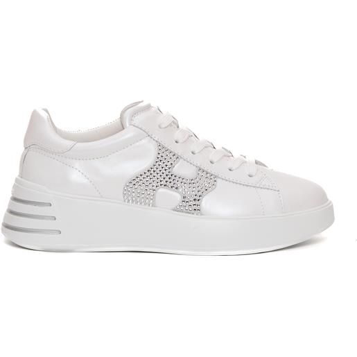 HOGAN rebel pelle bianco e strass