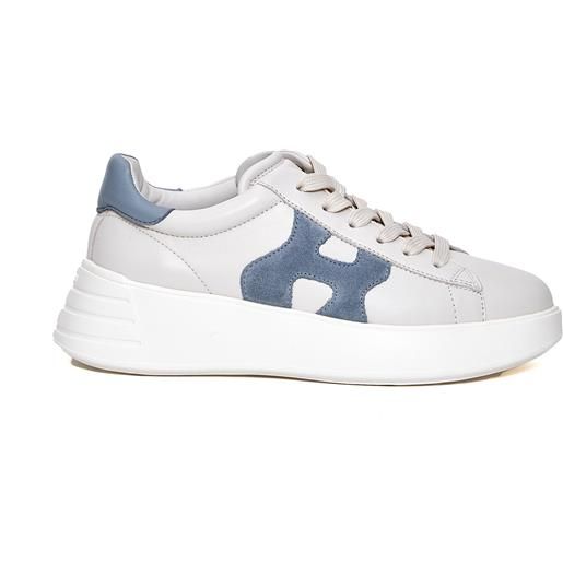 HOGAN rebel pelle bianco h azzurro