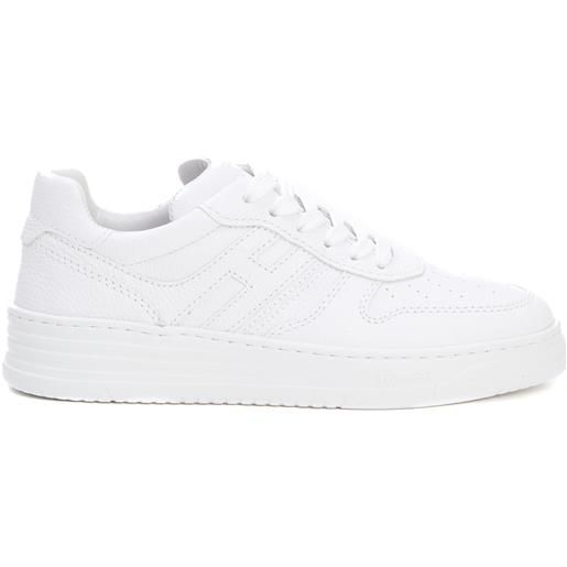 HOGAN basket pelle martellata bianco