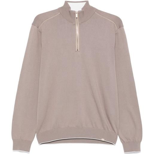 Paul & Shark felpa con logo - marrone