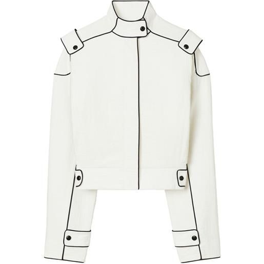 Tory Burch giacca crop con cuciture a contrasto - bianco
