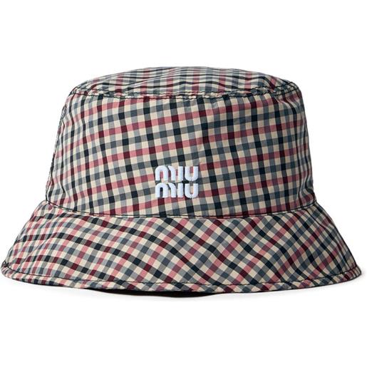 Miu Miu cappello bucket vichy - marrone