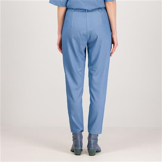 Officina della Moda pantaloni effetto denim con elastico e pinces