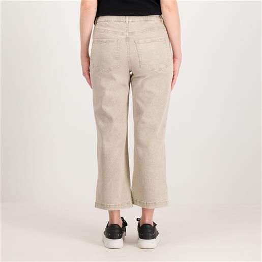 Isaac Mizrahi Live! jeans cropped a gamba larga con cuciture a vista