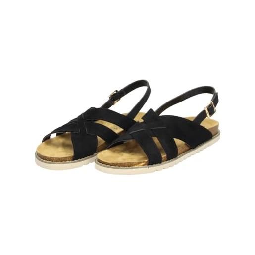 Fitters Footwear That Fits fitters - sandali da donna marlis, alla moda, taglie forti, comodi, grandi, da donna, taglie forti, marlis 42 43 44 45 46, nero , 45 eu