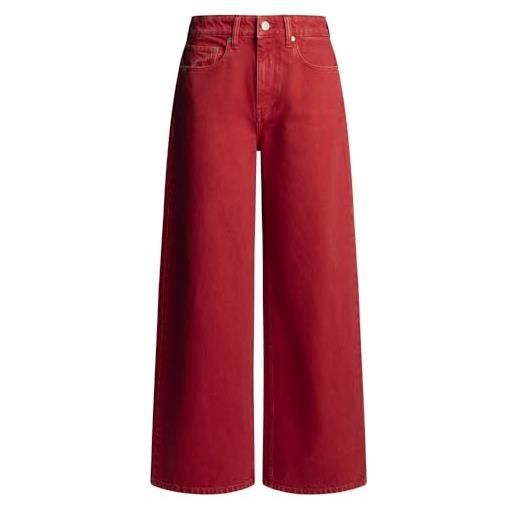 Red Bull Racing X Pepe Jeans wide leg jeans, rosso (marte rosso), 30 w/30 l donna