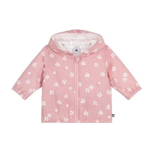 Petit Bateau a0ctn, giacca a vento bimba 0-24, rosa/bianco, 18 mesi