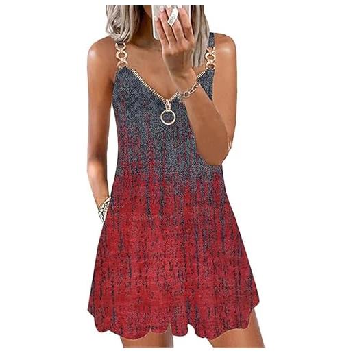 Ranphee abiti eleganti donna estivi 2026 vestiti casual tunica a-line senza maniche con spalline sottili e scollo a v