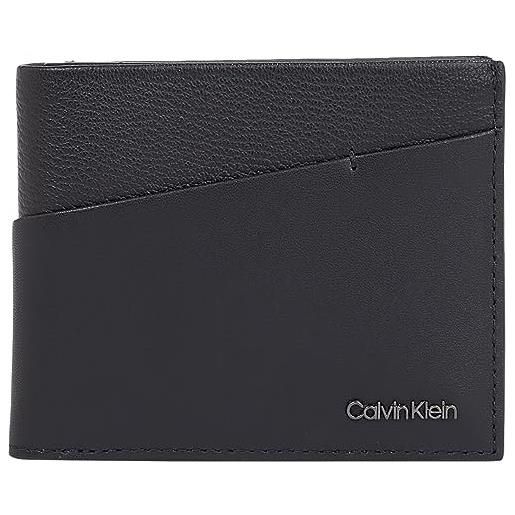 Calvin Klein portafoglio uomo con scomparto monete, nero (ck black), taglia unica