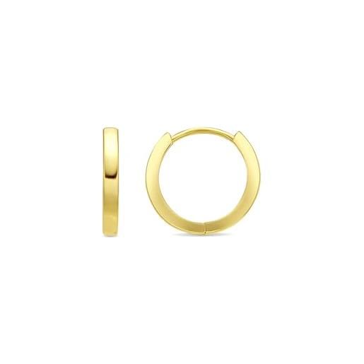 Miore Orecchini A Cerchio Tondo Lucido In Oro Giallo 18 Kt 750 18,5 Mm - Foto 6