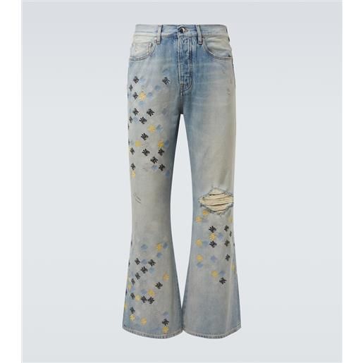 Amiri jeans flared ma quad con ricamo