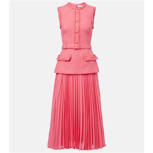 Rebecca Vallance abito midi montana in crãªpe e georgette