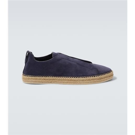 Zegna espadrillas triple stitch in suede
